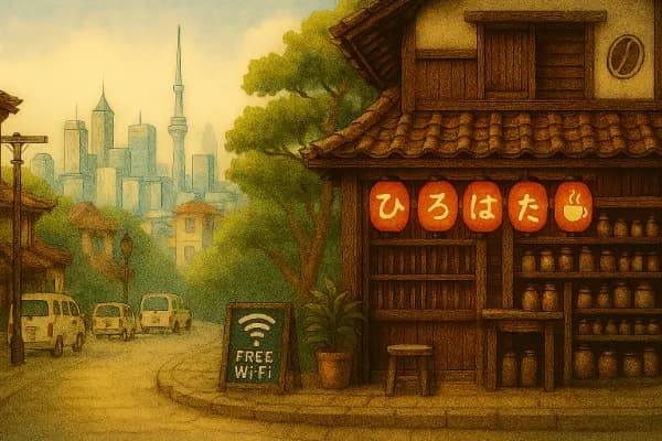 ひろはた珈琲の店舗イラスト